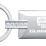 Jeep Gladiator Jeweled Rectangular Key Fob - Silver