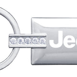 Jeep Jeweled Rectangular Key Fob - Silver