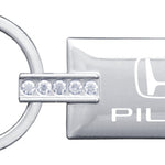 Honda Pilot Jeweled Rectangular Key Fob - Silver