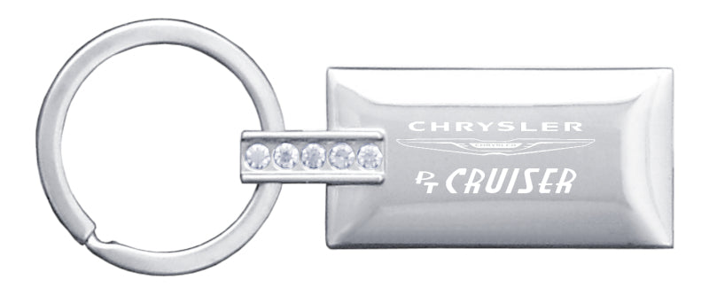 Chrysler PT Cruiser Jeweled Rectangular Key Fob - Silver