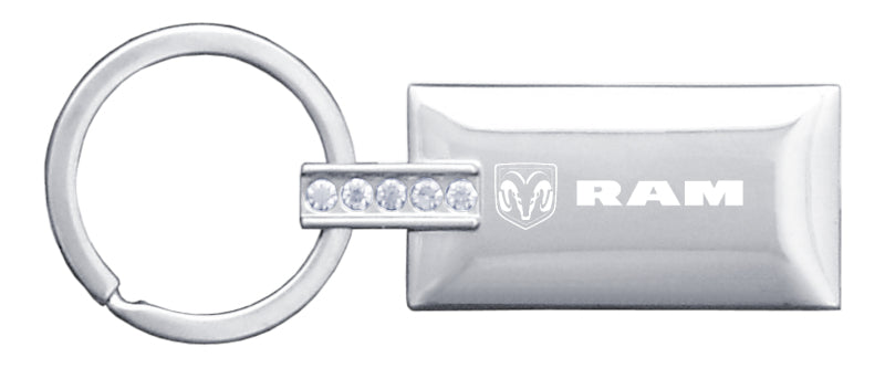 Ram Jeweled Rectangular Key Fob - Silver