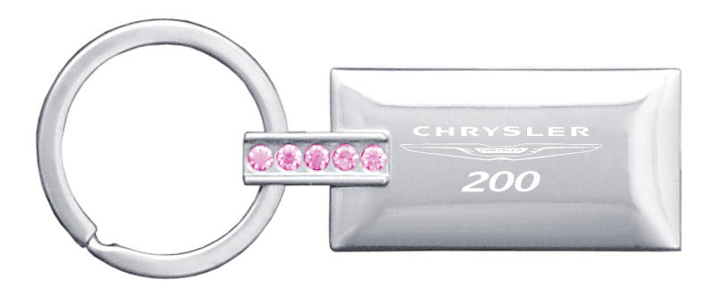 Chrysler 200 Jeweled Rectangular Key Fob - Pink