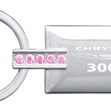 Chrysler 300C Jeweled Rectangular Key Fob - Pink