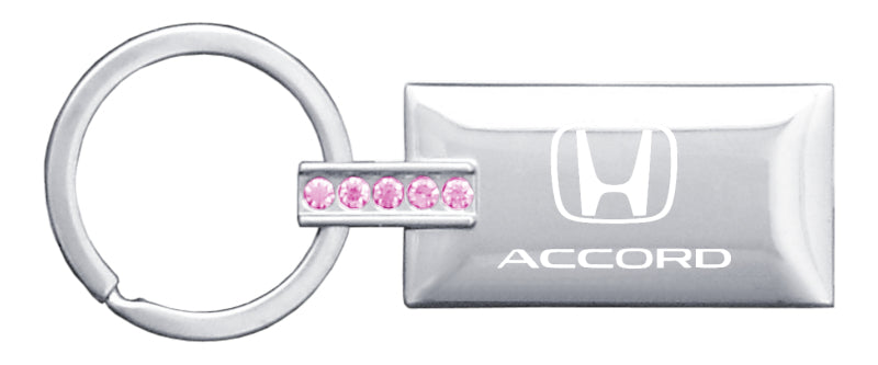 Honda Accord Jeweled Rectangular Key Fob - Pink