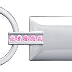 Blank Jeweled Rectangular Key Fob - Pink