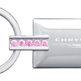 Chrysler Jeweled Rectangular Key Fob - Pink