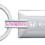 Honda Civic Jeweled Rectangular Key Fob - Pink