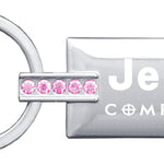 Jeep Compass Jeweled Rectangular Key Fob - Pink