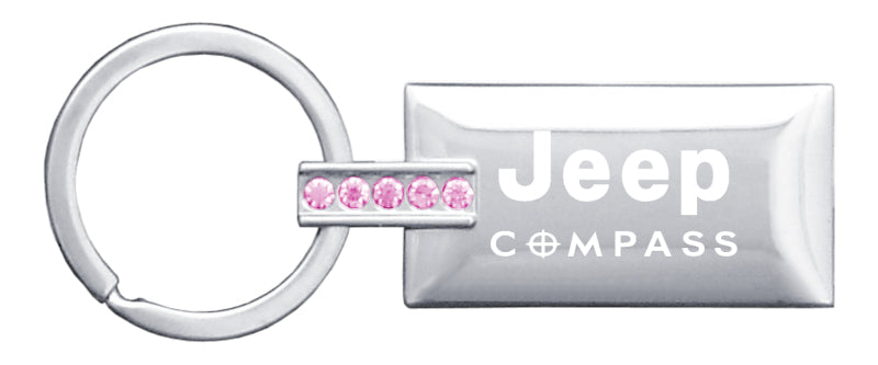 Jeep Compass Jeweled Rectangular Key Fob - Pink