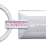 Honda Civic SI Jeweled Rectangular Key Fob - Pink