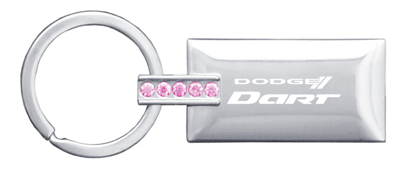 Dodge Dart Jeweled Rectangular Key Fob - Pink