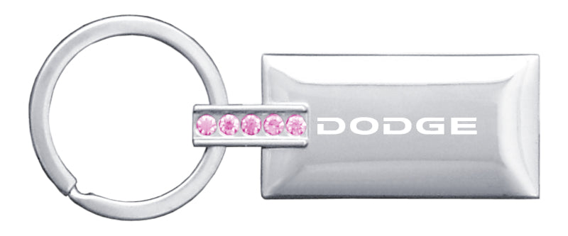 Dodge Jeweled Rectangular Key Fob - Pink