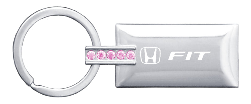 Honda Fit Jeweled Rectangular Key Fob - Pink