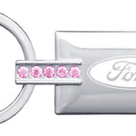 Ford Jeweled Rectangular Key Fob - Pink