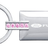 Ford Fusion Jeweled Rectangular Key Fob - Pink