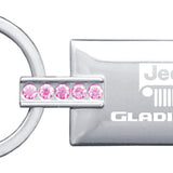 Jeep Gladiator Jeweled Rectangular Key Fob - Pink