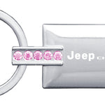 Jeep Grand Cherokee Jeweled Rectangular Key Fob - Pink