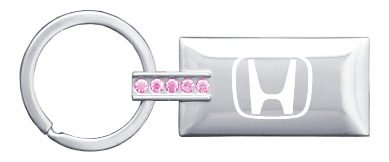 Honda (H Only) Jeweled Rectangular Key Fob - Pink