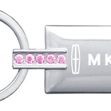 Lincoln MKS Jeweled Rectangular Key Fob - Pink