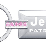 Jeep Patriot Jeweled Rectangular Key Fob - Pink