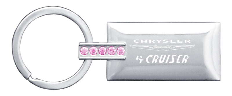 Chrysler PT Cruiser Jeweled Rectangular Key Fob - Pink