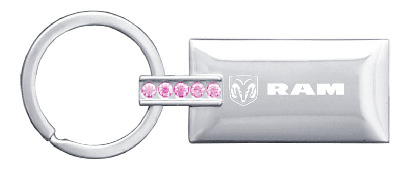 Ram Jeweled Rectangular Key Fob - Pink