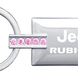 Jeep Rubicon Jeweled Rectangular Key Fob - Pink