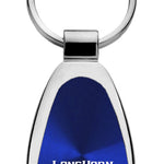 Ram Longhorn Skull Teardrop Key Fob - Blue