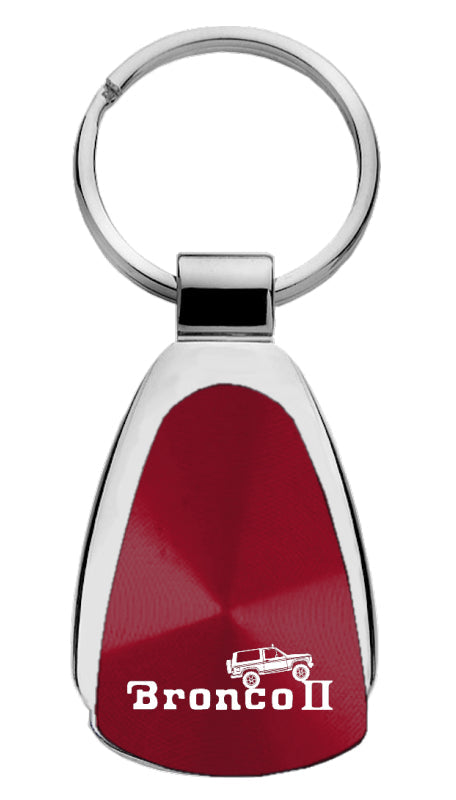 Ford Bronco II Climbing Teardrop Key Fob - Burgundy