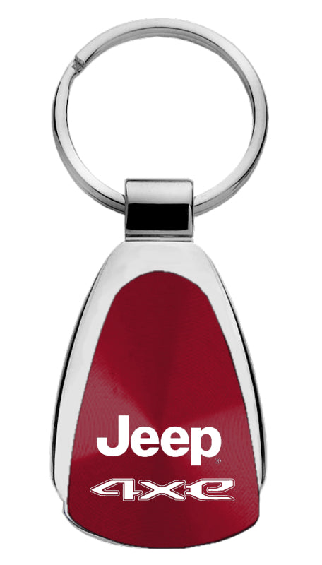 Jeep 4xe Teardrop Key Fob - Burgundy