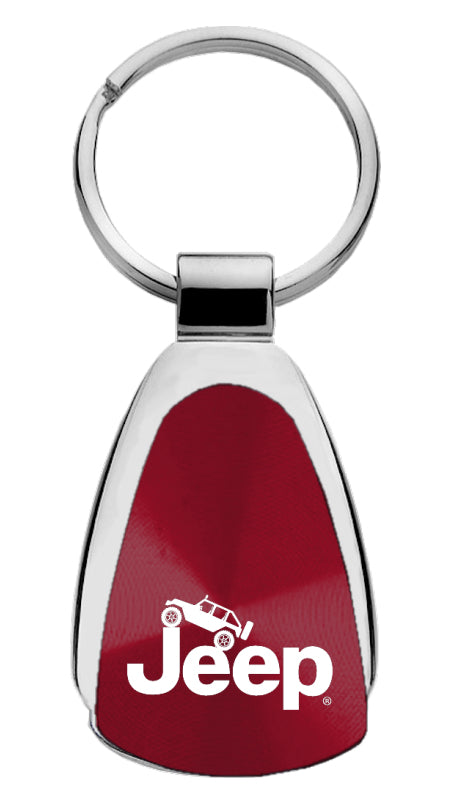 Jeep Climbing Teardrop Key Fob - Burgundy