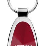 Ram Longhorn Skull Teardrop Key Fob - Burgundy