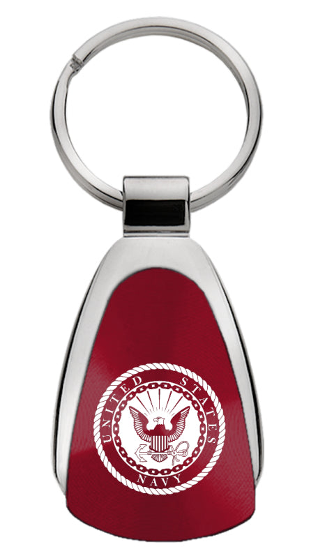 Military U.S. Navy Teardrop Key Fob - Burgundy