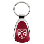 Ram Head Teardrop Key Fob - Burgundy