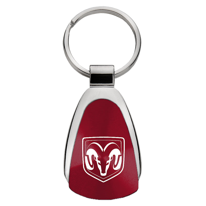 Ram Head Teardrop Key Fob - Burgundy