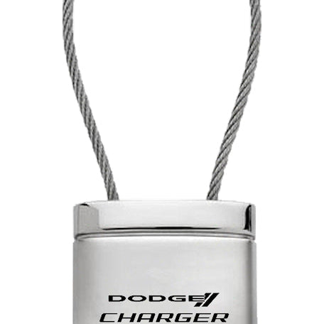 Dodge Charger Satin-Chrome Cable Key Fob - Silver