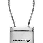 Dodge Stripe Satin-Chrome Cable Key Fob - Silver