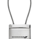 Dodge Stripe Satin-Chrome Cable Key Fob - Silver