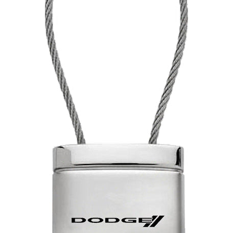 Dodge Stripe Satin-Chrome Cable Key Fob - Silver