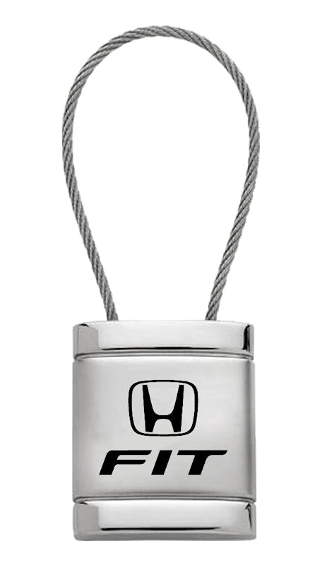 Honda Fit Satin-Chrome Cable Key Fob - Silver