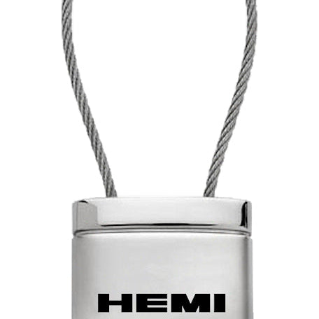 Mopar Hemi Satin-Chrome Cable Key Fob - Silver