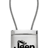 Jeep Climbing Satin-Chrome Cable Key Fob - Silver