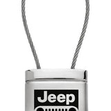 Jeep Grill Satin-Chrome Cable Key Fob - Silver