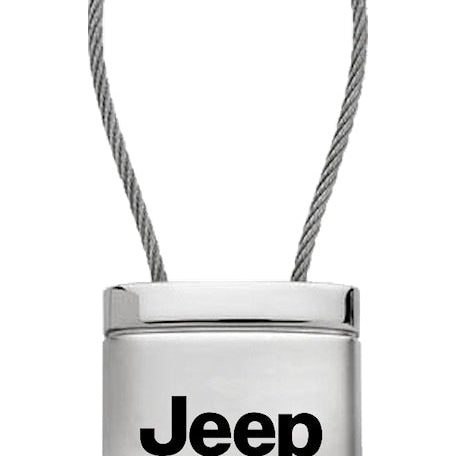 Jeep Satin-Chrome Cable Key Fob - Silver