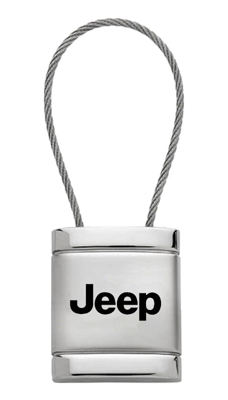 Jeep Satin-Chrome Cable Key Fob - Silver