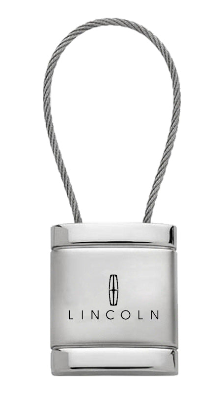 Lincoln Satin-Chrome Cable Key Fob - Silver