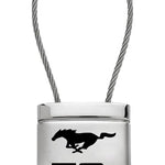 Mustang 50 Years Satin-Chrome Cable Key Fob - Silver