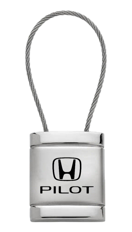 Honda Pilot Satin-Chrome Cable Key Fob - Silver