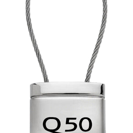 Infiniti Q50 Satin-Chrome Cable Key Fob - Silver