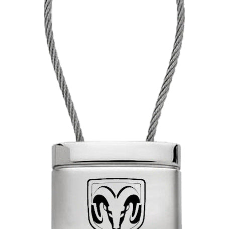 Ram Satin-Chrome Cable Key Fob - Silver